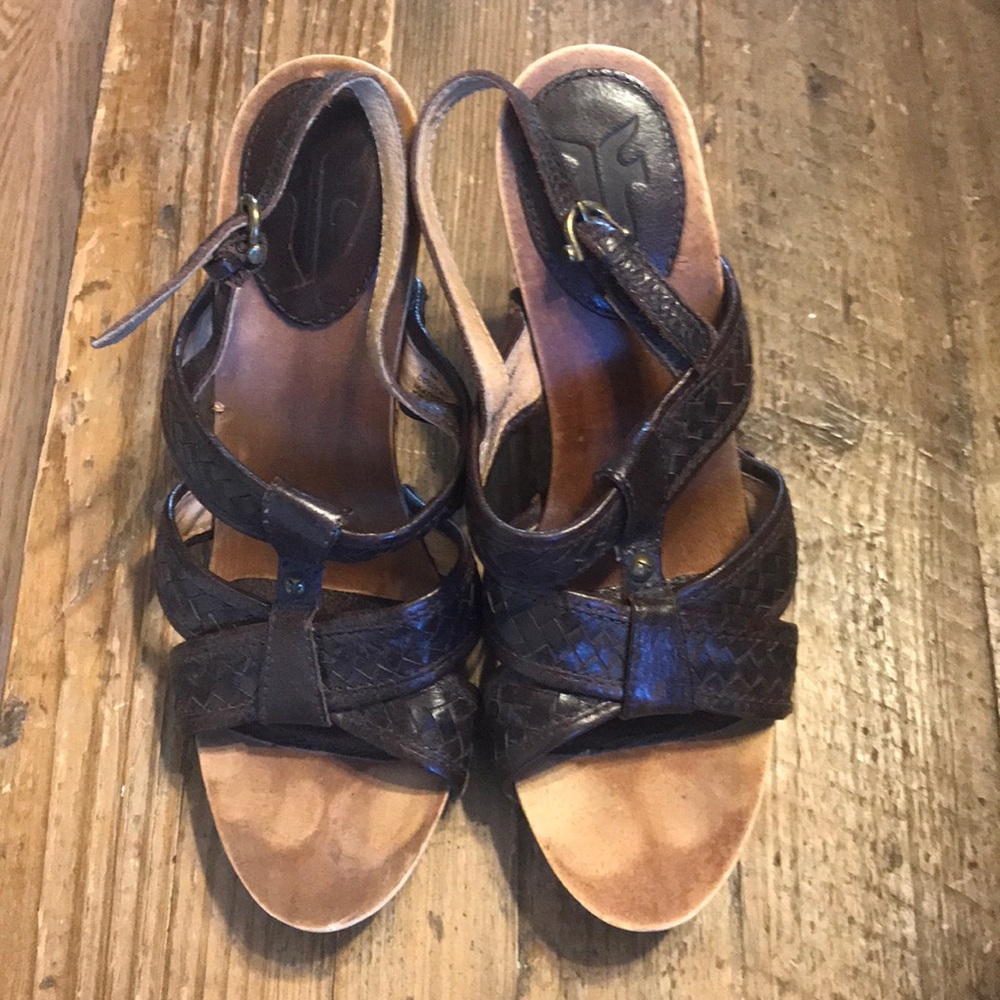 Frye braided leather sandals 💰